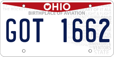 OH license plate GOT1662