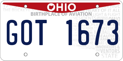 OH license plate GOT1673