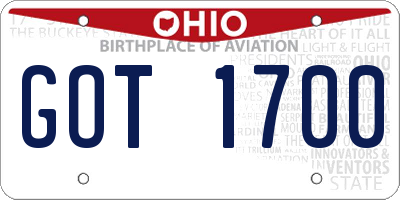 OH license plate GOT1700