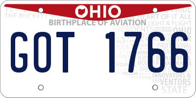 OH license plate GOT1766