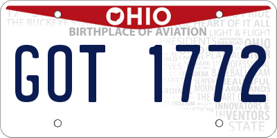 OH license plate GOT1772