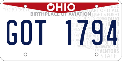 OH license plate GOT1794