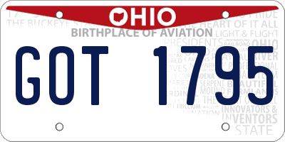 OH license plate GOT1795