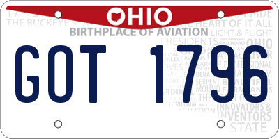 OH license plate GOT1796