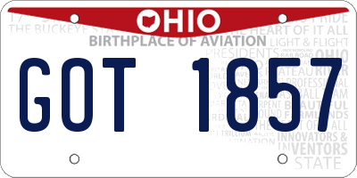 OH license plate GOT1857