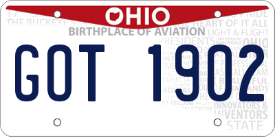 OH license plate GOT1902