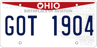 OH license plate GOT1904