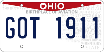 OH license plate GOT1911