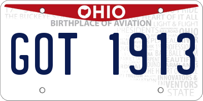 OH license plate GOT1913