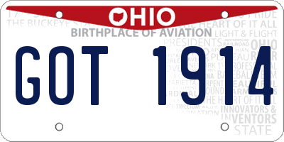 OH license plate GOT1914