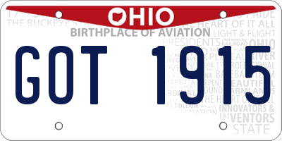 OH license plate GOT1915