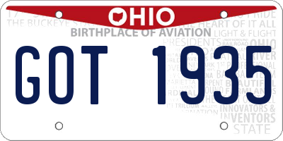 OH license plate GOT1935