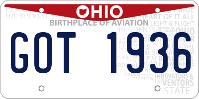 OH license plate GOT1936