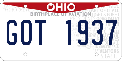 OH license plate GOT1937