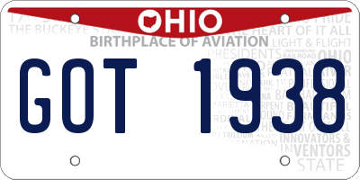 OH license plate GOT1938