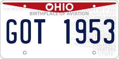 OH license plate GOT1953