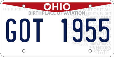 OH license plate GOT1955