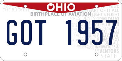 OH license plate GOT1957