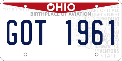 OH license plate GOT1961