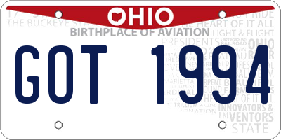 OH license plate GOT1994