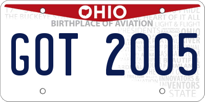 OH license plate GOT2005