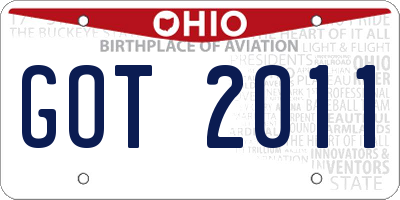 OH license plate GOT2011