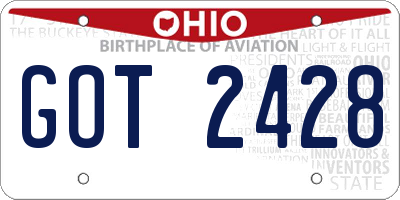 OH license plate GOT2428