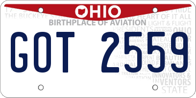 OH license plate GOT2559