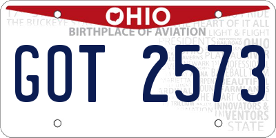 OH license plate GOT2573