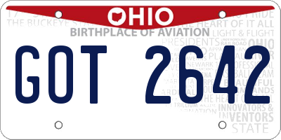 OH license plate GOT2642