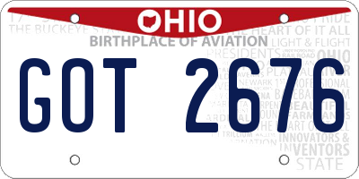 OH license plate GOT2676
