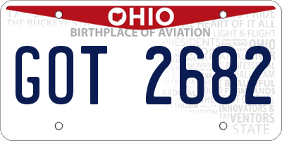 OH license plate GOT2682