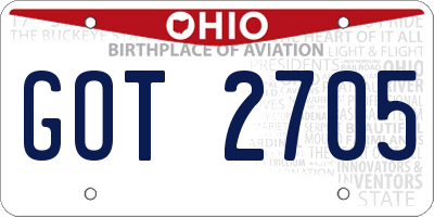 OH license plate GOT2705