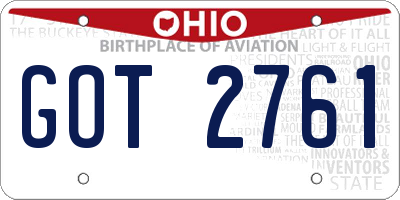 OH license plate GOT2761