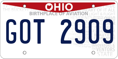 OH license plate GOT2909
