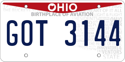 OH license plate GOT3144