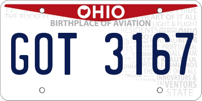 OH license plate GOT3167
