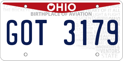 OH license plate GOT3179