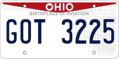 OH license plate GOT3225
