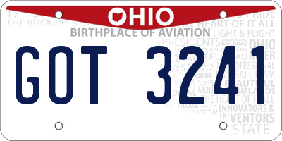 OH license plate GOT3241