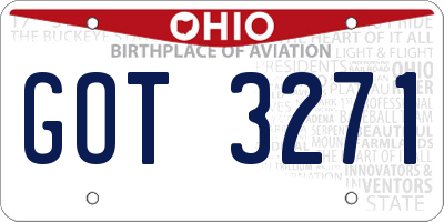 OH license plate GOT3271