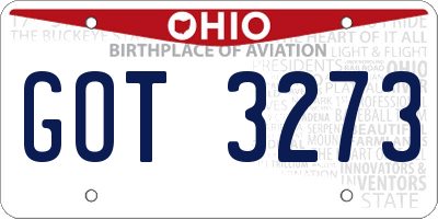 OH license plate GOT3273