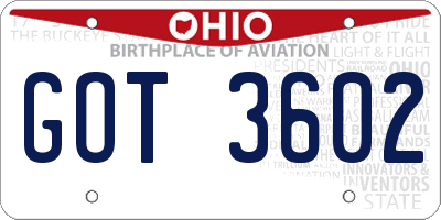 OH license plate GOT3602
