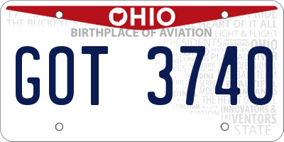 OH license plate GOT3740