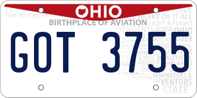 OH license plate GOT3755