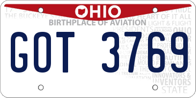 OH license plate GOT3769