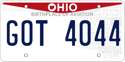 OH license plate GOT4044