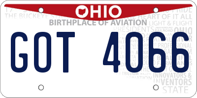 OH license plate GOT4066