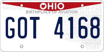 OH license plate GOT4168