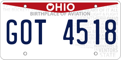 OH license plate GOT4518
